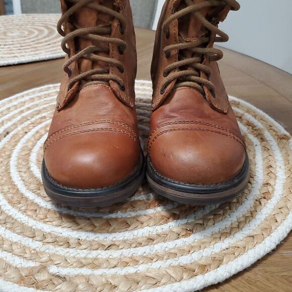 Steve Madden Womans Tropa Leather Lace Up, Round Toe Boot, 7.5 - Picture 2 of 10